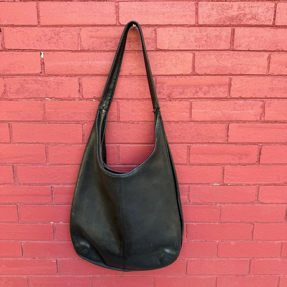 Vintage Coach Black Leather Ergo XL Hobo Shoulder Bag 9026 Made in USA